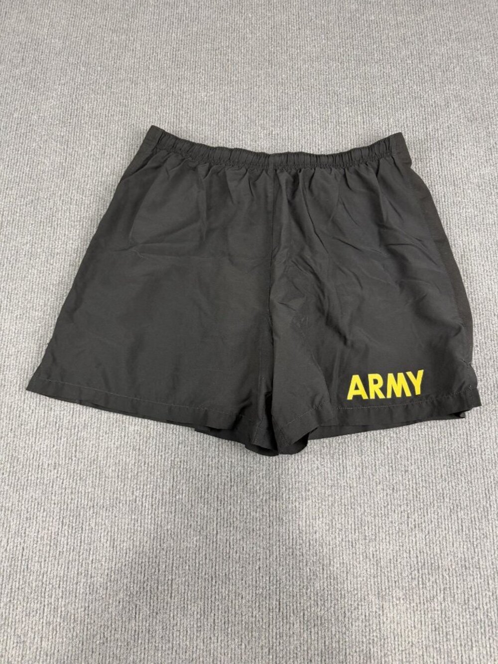 Army Mens Black Physical Fitness Uniform Trunks Adjustable Drawstring Medium